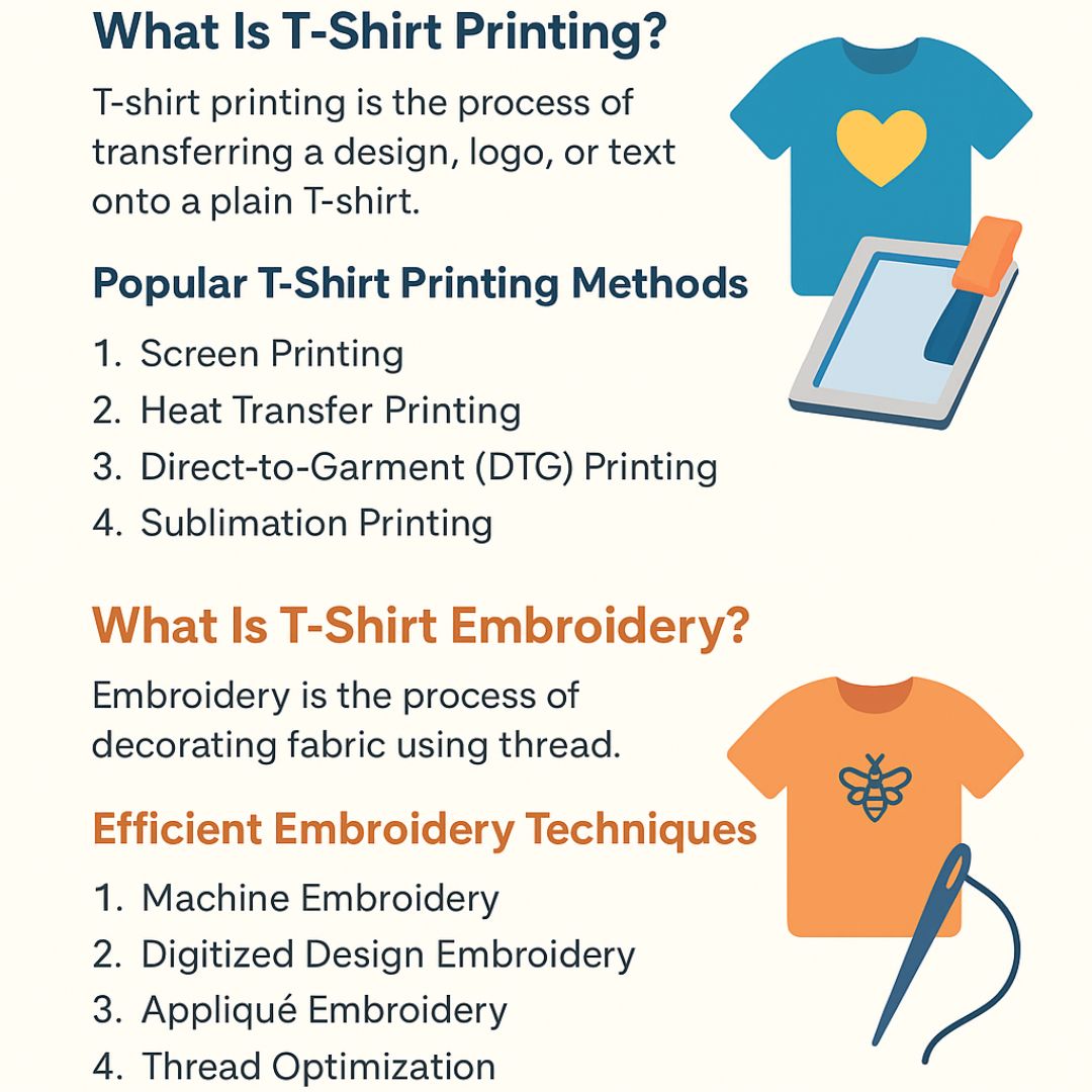 Efficient T-Shirt Printing and Embroidery Methods