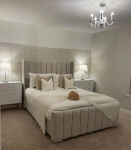 king size wingback bed