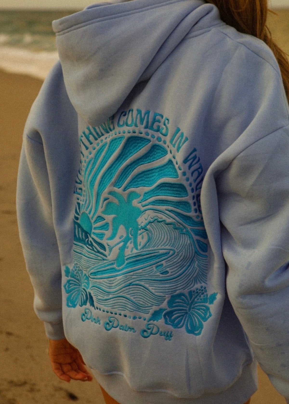 Pink Palm Puff Hoodie