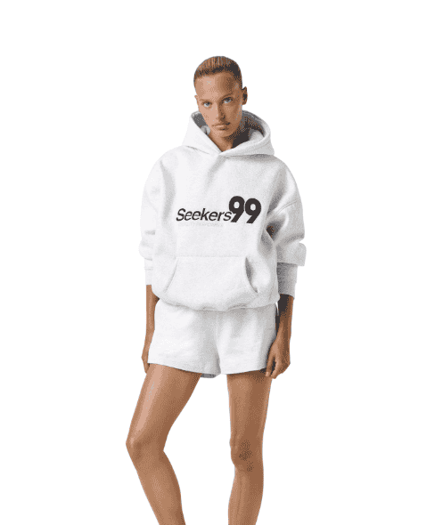 Sisters and Seekers 99 Hoodie in Passive Grey Marl1