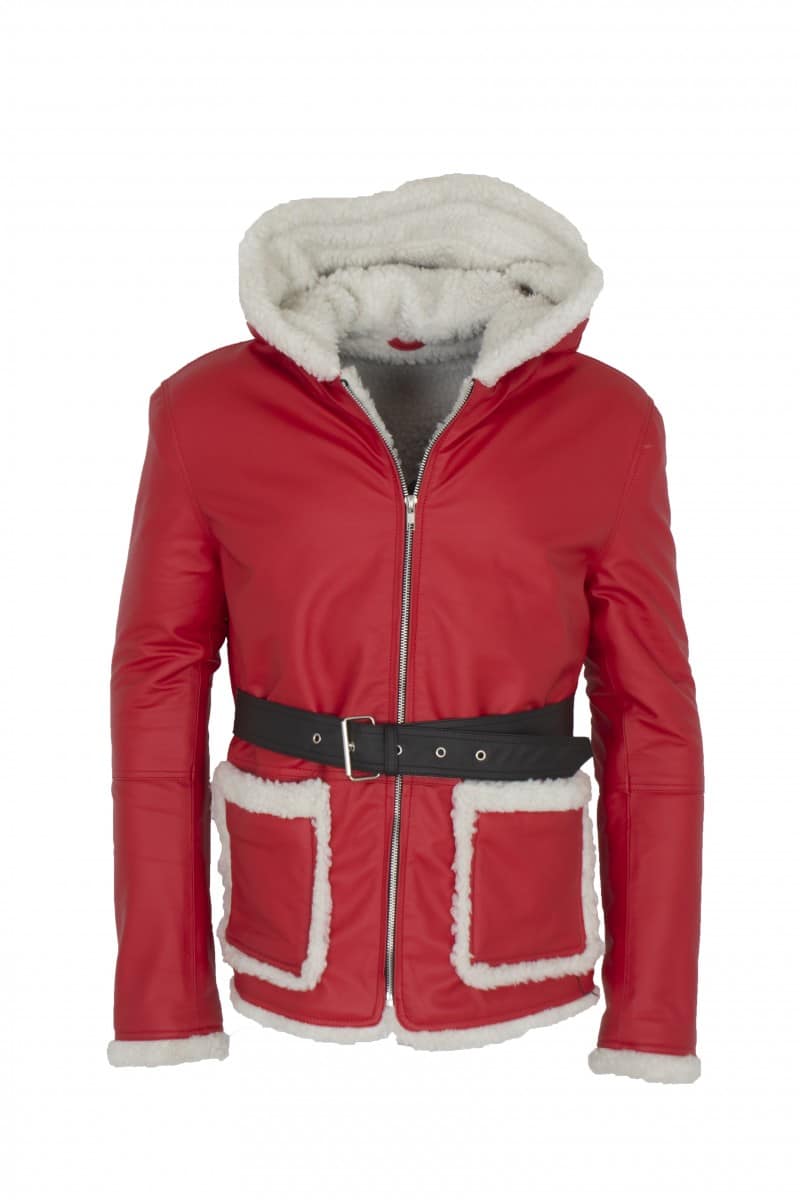 Santa Claus Christmas Winter Leather Coat